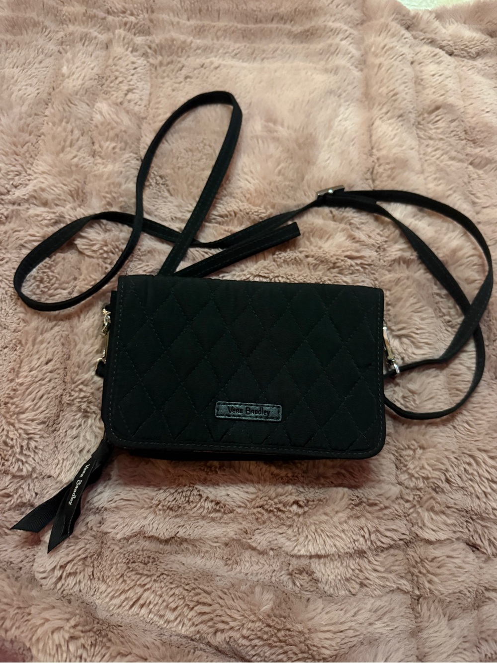 Vera Bradley Black Quilted Crossbody Wallet